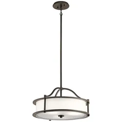 Elstead Lighting, Pendelleuchte, Emory Hängeleuchte E27 3-fach 26cm Bronze Klassisches Zinn (E27)