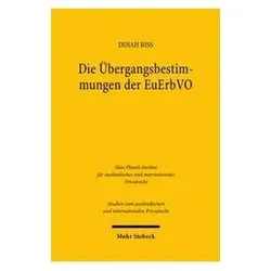Die Übergangsbestimmungen der EuErbVO, Fachbücher von Dinah Riss