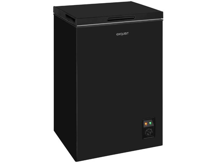 exquisit Gefriertruhe GT100-050E schwarz, 54,5 cm breit, 99 l, 4*-Gefriertruhe mit ergonomischer Griffmulde – bequem zu öffnen