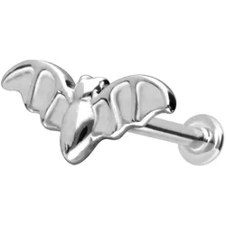 14 Karat Gold Labret mit Innengewinde FLEDERMAUS