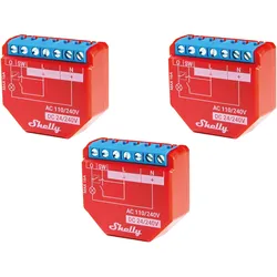 Shelly, Zubehör Gebäudesicherheit, WLAN-Schaltaktor Plus 1PM, 16 A, Bluetooth, 3 Stück