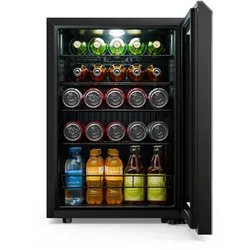 Klarstein Bevora Getränkekühlschrank | 64,5 x 48 cm | LED-Innenbeleuchtung | Schwarz Schwarz