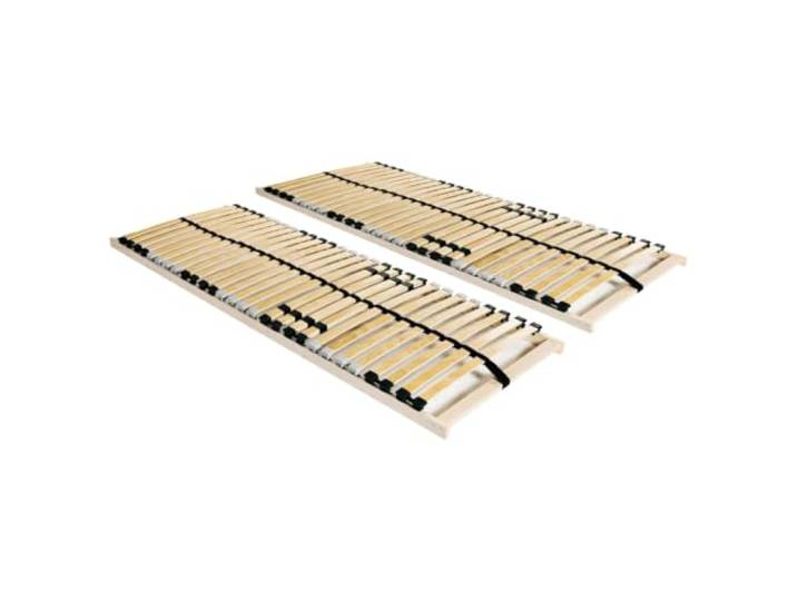 RJPLMFV Lattenrost 90 x 200 cm, 2 Stück, 28 Latten Rahmen aus massivem Buchenholz, Latten, Birke, 7 Komfortzonen, 4 verstellbare Latten, Montage erforderlich