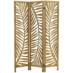 ML-Design Paravent Fukuoka 3-teilig 170x121 cm Natur Holz Raumteiler Faltbar Sichtschutz Trennwand Schlafzimmer