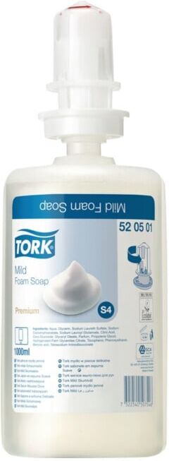 Tork Mousse de savon Premium S4 douce 6x1 Litre ; E/D/E (520501)