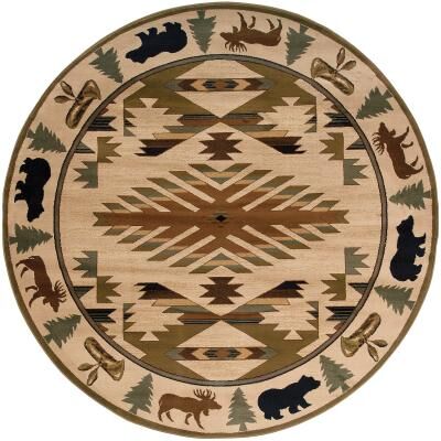 Style Haven Hearthstone Lodge Ivory/ Green Area Rug