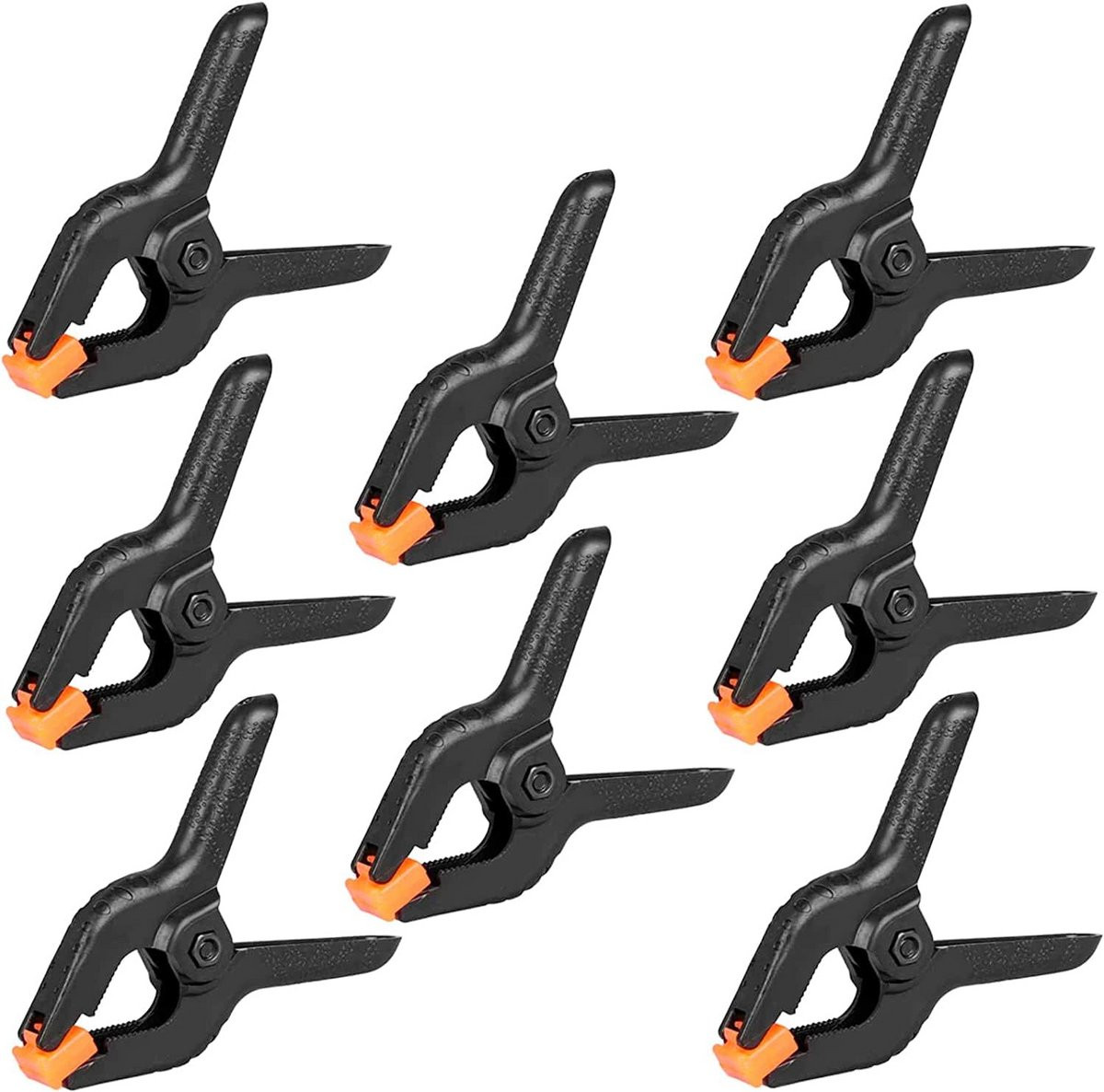 Set van 8 sterke nylon klemmen met verstelbare bekken voor klussen en fotografie
