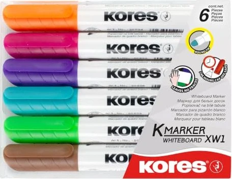 KORES K-MARKER für Whiteboards und Flipcharts - Set mit 6 Farben