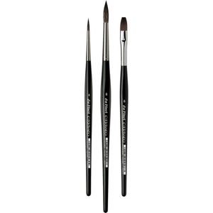 da-Vinci Pinsel 5386 Casaneo Aquarell, Haarpinsel flach & rund, Größen 4 & 8, 3 Stück