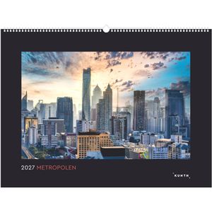 Kunth Bildkalender 761532, Metropolen, Jahr 2027, Motiv: Städte, Spiralkalender, 60 x 45cm