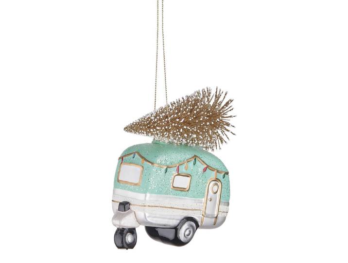 Baumanhänger Wohnwagen 10 x 11 x 4cm Grün/Mint