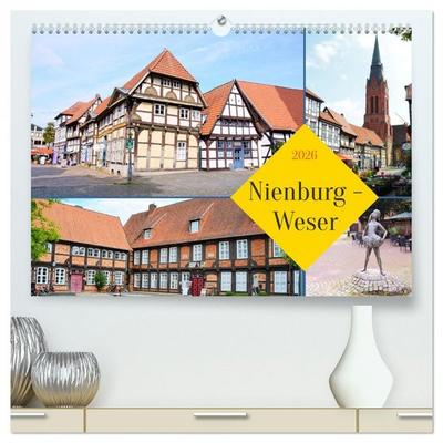 Nienburg - Weser (hochwertiger Premium Wandkalender 2026 DIN A2 quer), Kunstdruck in Hochglanz