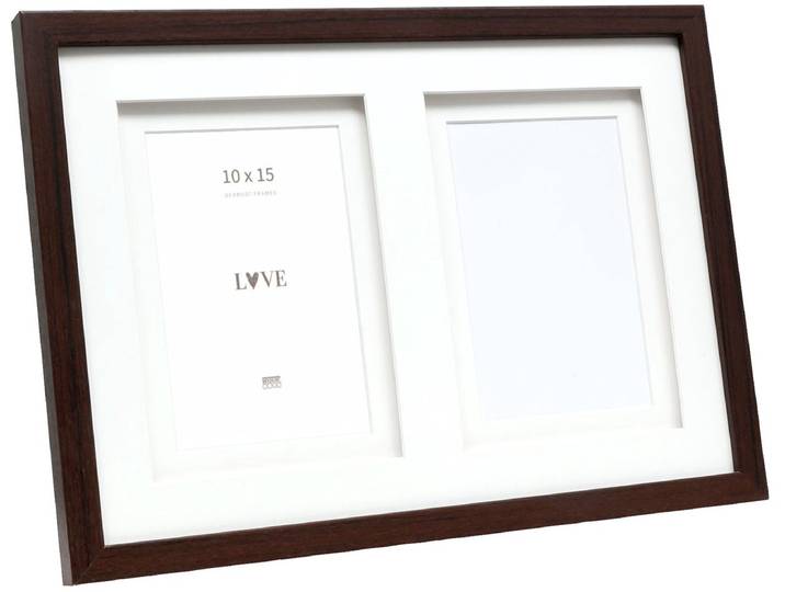 Deknudt Frames multifotolijst - bruin - passe-partout - 2 foto's 10x15