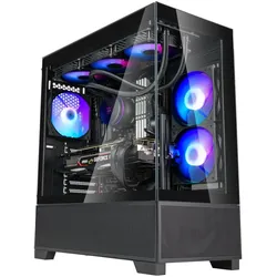 Silverstone SST-LD05-B-ARGB - Panorama Tower Micro-ATX Computer Case, black (ATX), PC Gehäuse, Schwarz