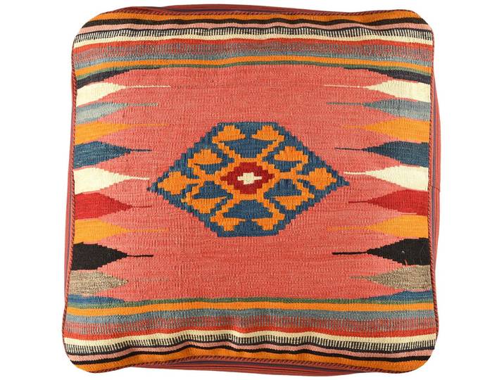 KUHFELL online & NOMAD Pouf ORIENT KELIM POUF SITZKISSEN BODENKISSEN FUßHOCKER 60 x 60 x 30 cm