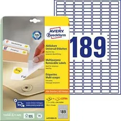 AVERY Zweckform Etiketten L4731REV-25 weiß 25,4 x 10,0 mm - 5.670 Stück