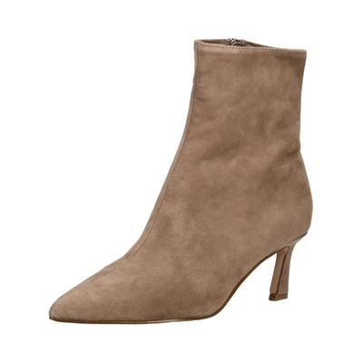Stiefelette STEVE MADDEN "STEVE MADDEN Stiefelette Veloursleder", Damen, Gr. 37, taupe, Veloursleder, Schuhe Stiefelette