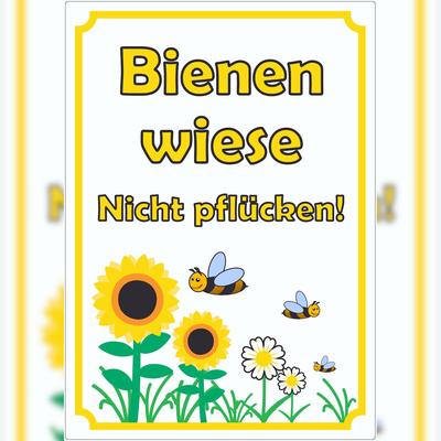 HB-Druck Aufkleber Bienenwiese Nicht pflücken A6 (105x148mm)