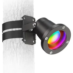 ledscom.de LED Gartenstrahler DUK mit Gurtbefestigung für außen, Stecker, schwarz, inkl. GU10 Lampe, RGB, smart home, 473lm