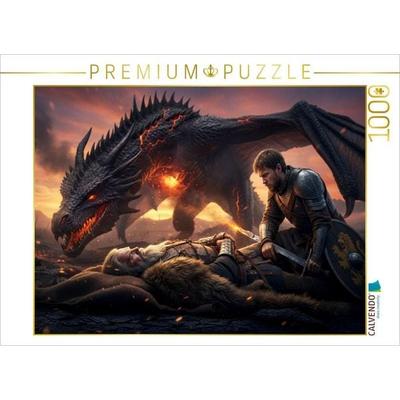 CALVENDO Puzzle Beowulf stirbt nach dem Sieg über Drachen | 1000 Teile Lege-Größe 64x48cm Foto-Puzzle für glückliche Stunden