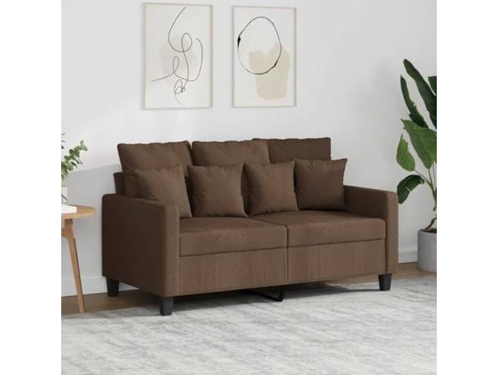 ZQQLVOO 2-Sitzer-Sofa Braun 120 cm Stoff Metallgestell, Dick Polsterung, Atmungsaktiv, Langlebig, Modernes Design