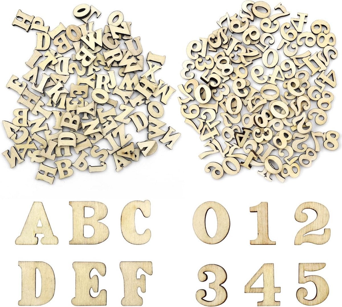 Set van 200 houten letters en cijfers van 15mm voor creatieve klussen, DIY en bruiloften