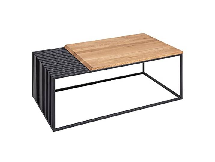 Riess Ambiente Industrial Couchtisch Architecture 100cm Eiche geölt schwarzes Gestell Wohnzimmertisch Tisch Eichenholz Sofatisch