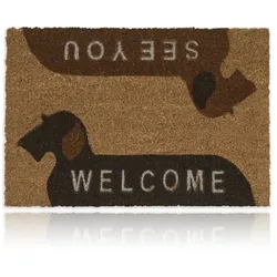 Relaxdays Kokos Fußmatte Welcome - See You Braun,Dunkelbraun,Hellbraun