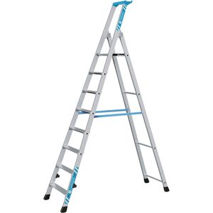 Zarges Stehleiter Nova S, 42458, mit Plattform, aus Aluminium, bis 150kg, mit 8 Stufen