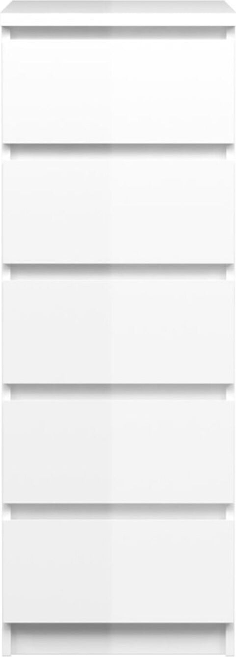 Nada smalle ladekast met 5 lades wit hoogglans B/D/H: 40 x 50 x 111 cm