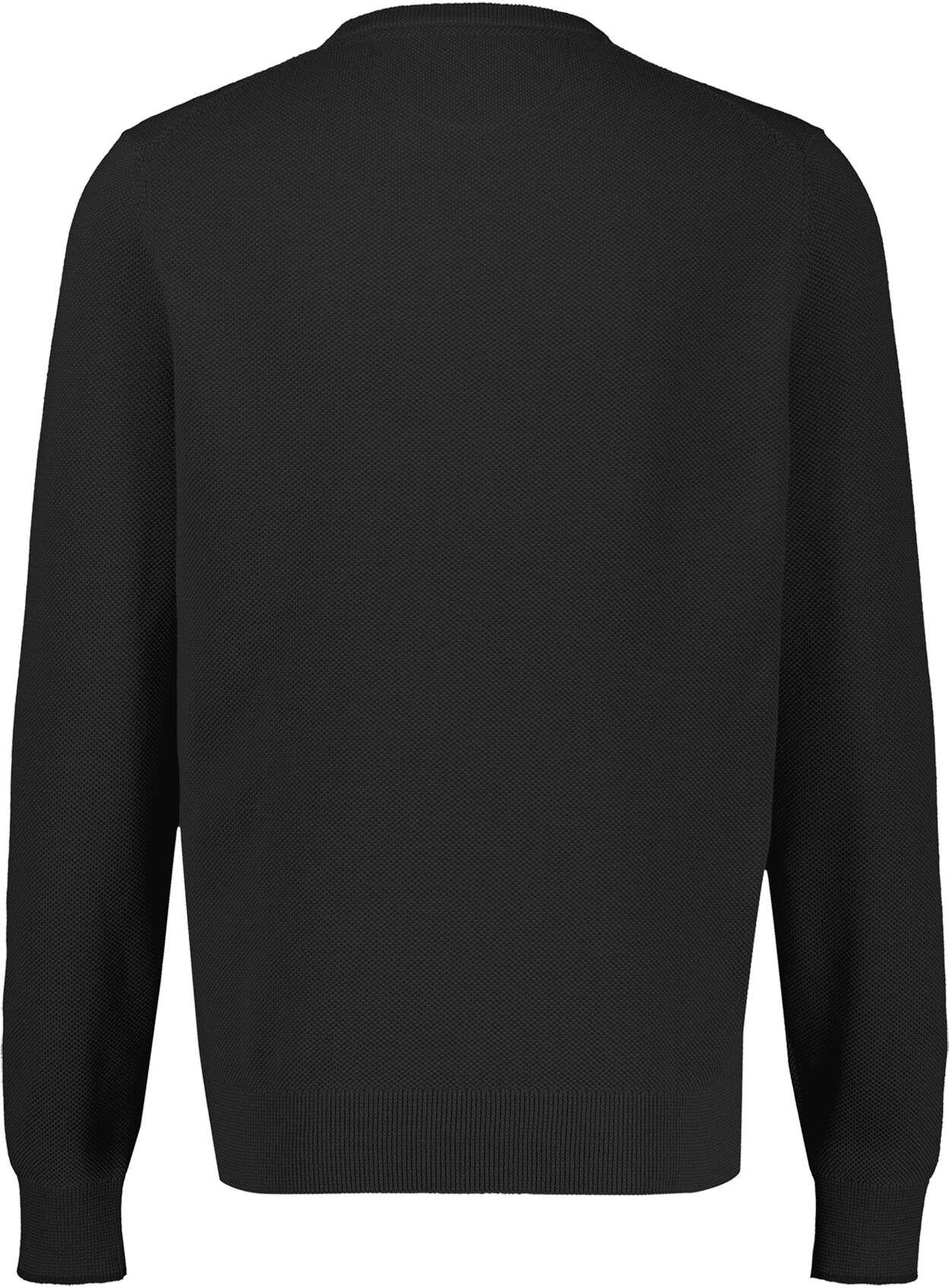 Strickpullover LERROS "Strickpullover aus Baumwolle in 2-Tone-Optik, grosse Grössen", Herren, Gr. 6XL, schwarz, 100% Baumwolle, Rundhals, Pullover Strickpullover schwarz 6XL