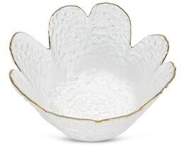 Vivience Flower Shaped Bowl With Gold Rim