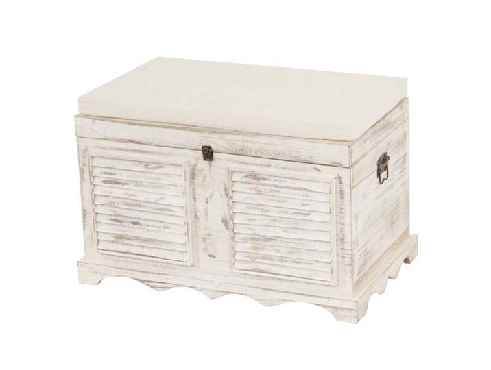 Coffre en bois banquette de rangement en bois vintage 50x76x45cm blanc 04_0002497