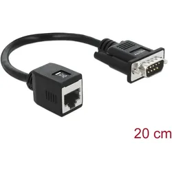 DELOCK Seriell RS-232/422/485 Adapter DB9 Stecker zu RJ45 Bu