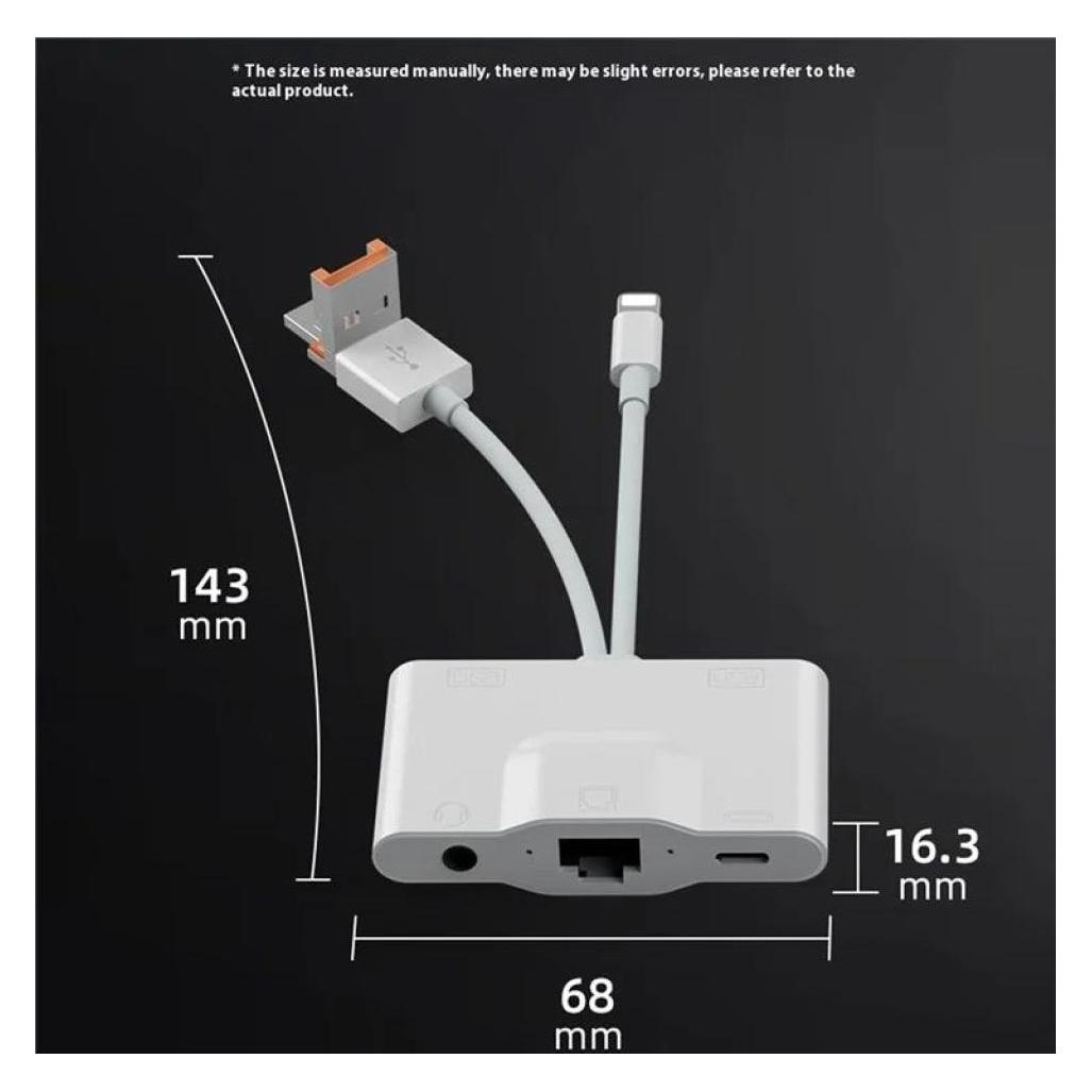 PowerGuard DualHeadConnect USB-C/USB-A Lightning to Ethernet 3.5 mm Audio Multiport Adapter (00034944)