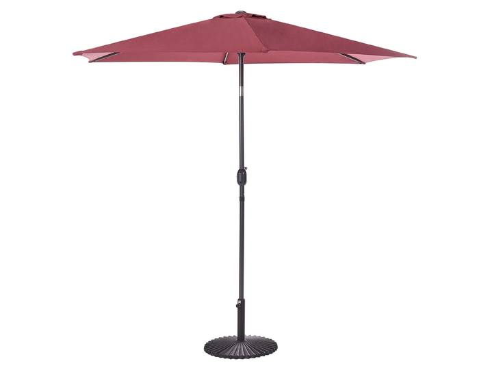 BELIANI Sonnenschirm Rot Polyester Aluminium ⌀ 270 cm Winddach Garten Terrasse Balkon
