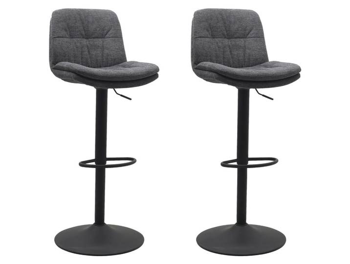Livetastic Barhocker-Set Colville Barstool, Dunkelgrau, Säule, 47x94-110x55 cm, Esszimmer, Barmöbel, Barhocker