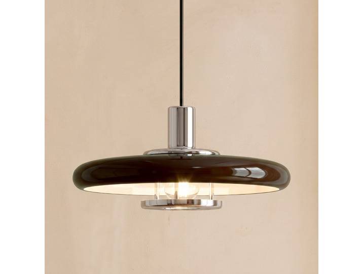 Suspension Branford, marron, Ø 35 cm, métal, style rétro - Lindby - Salon / séjour - Vintage / rétro - À ampoule unique