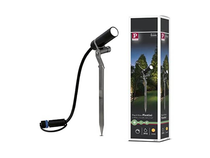 Paulmann 93997 Outdoor Plug&Shine Spotlight extérieur Plantini\, 3000K\, 2\,5W\, 24V\, 40°\, Anthracite\, Alu