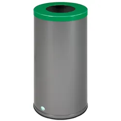 PROREGAL Robuster Wertstoffsammler mit Deckel | 70 Liter, HxBxT 70x36,5x36,5cm | Verzinkter Stahl | Smaragdgrün | Mülleimer Abfalleimer Müllkorb