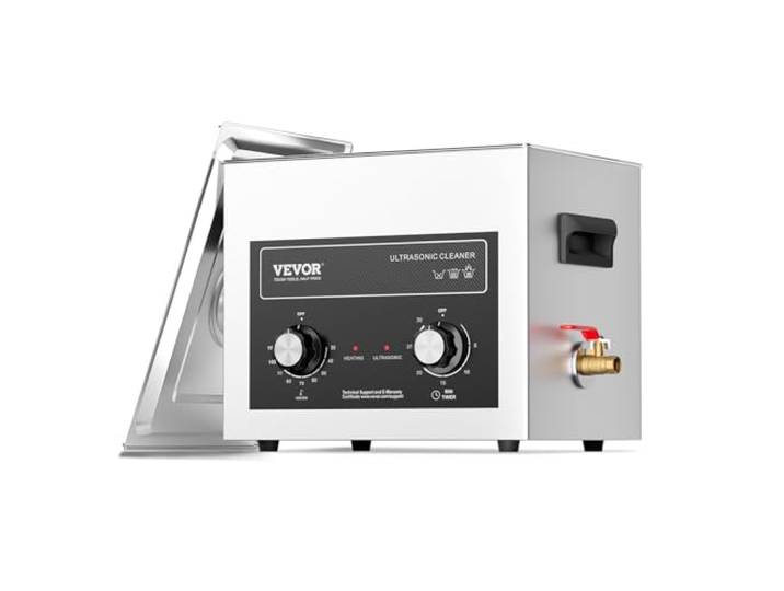 VEVOR Ultrasone reiniger, 10 l, met timer, radiatormanden, digitale geluidscavitatiemachine, ultrasone reiniger 240 W, voor horloges, brillen, munten, metalen gereedschap