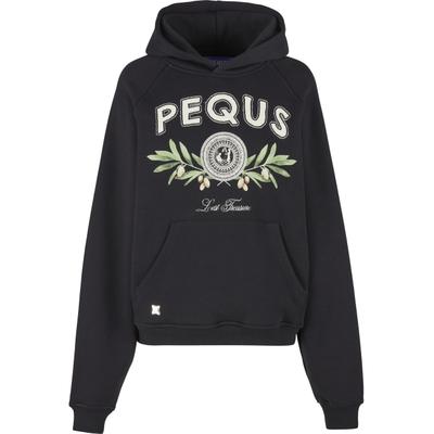 Kapuzensweatshirt PEQUS "PEQUS PEQUS Olive Coin Relic Hoodie", Damen, Gr. S, schwarz, 100% Baumwolle, Rundhals, Sweatshirts