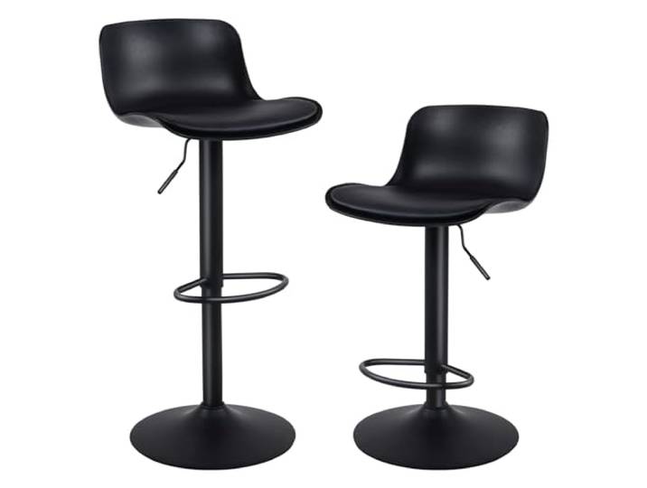 YOUNIKE Barhocker, Barhocker, hohe Barstühle, Sitz, Mittelinsel, Küche, Bar, Industrial, modern, verstellbar, drehbar, Metall, drehbar, Schwarz