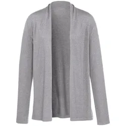 Strickjacke Modell Caro aus Seide und Kaschmir Peter Hahn grau, 40