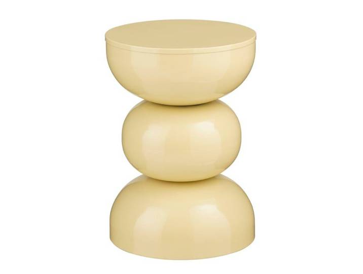 Mica Decorations Table d'appoint Luna - 32x32x46 cm - Fer - Beige