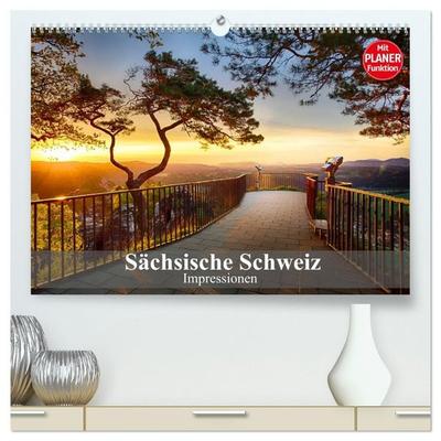 Sächsische Schweiz – Impressionen (hochwertiger Premium Wandkalender 2027 DIN A2 quer), Kunstdruck in Hochglanz