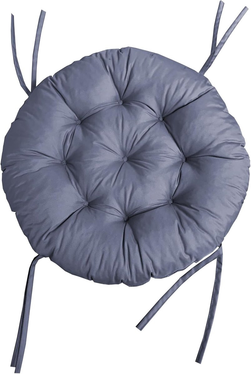 Grijs Papasan Kussen - Rond en Waterafstotend Stoelkussen - Diameter: 130 cm