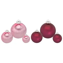 Weihnachtskugeln aus Glas, 4 cm, 6 cm, 8 cm Ø, 16 Stück