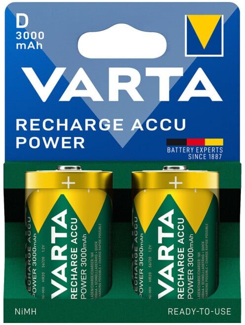 Varta Batterie rechargeable RECH.ACCU D 2 pcs blister NiMH capacité 3000 mAh (56720101412)