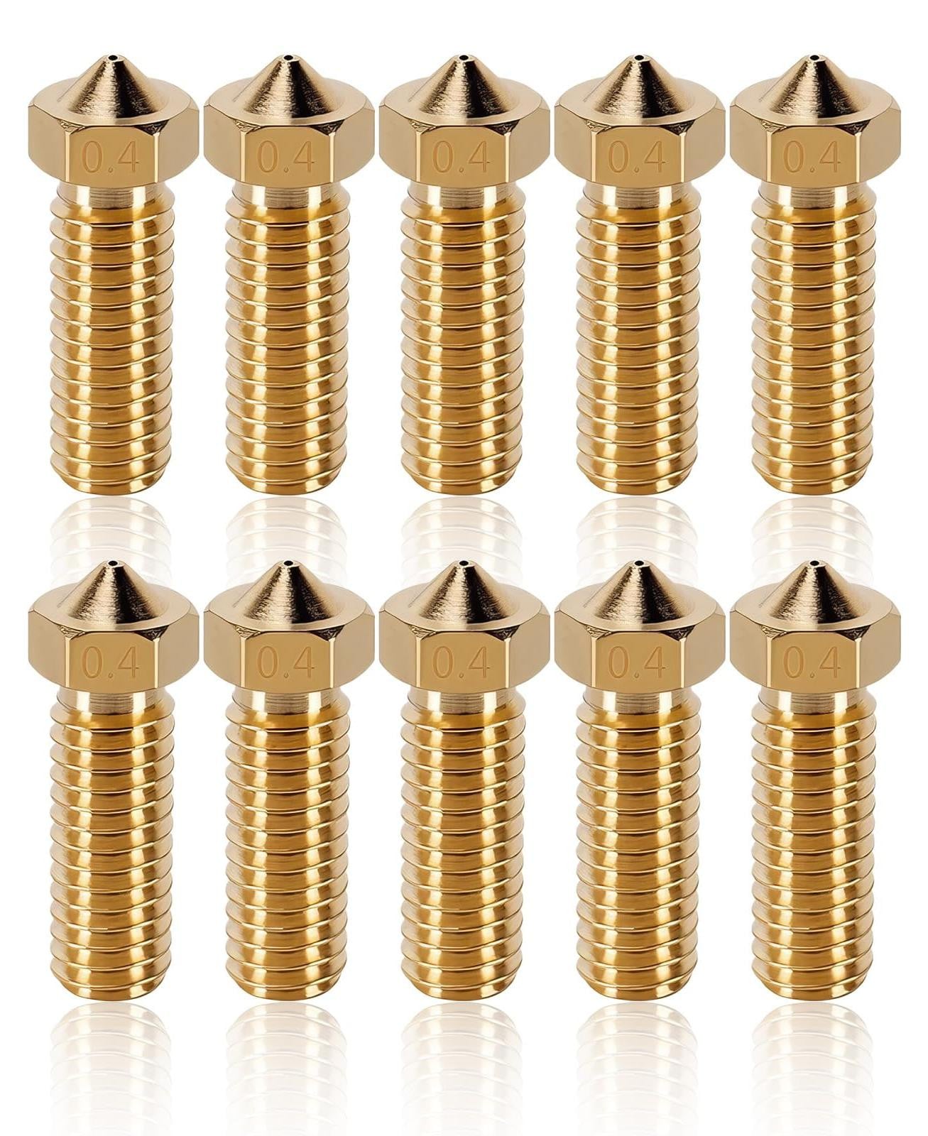 Selius 10 stuks messing spuitmonden voor 3D-printers, 0,4 mm, messing extruder printkop